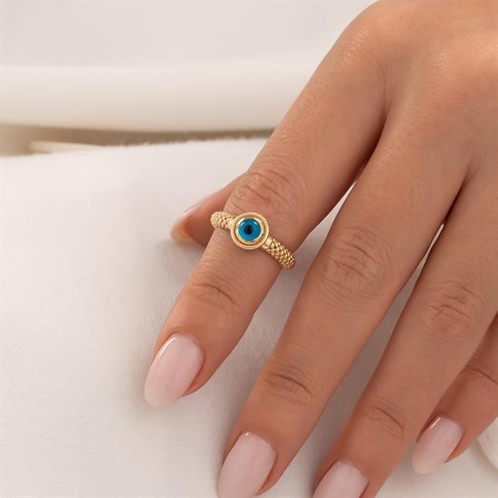 Göz Nazar Boncuklu 14 Ayar Altın