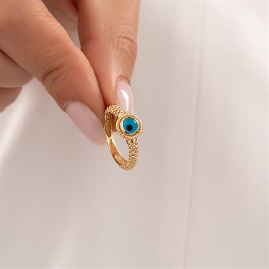 Göz Nazar Boncuklu 14 Ayar Altın