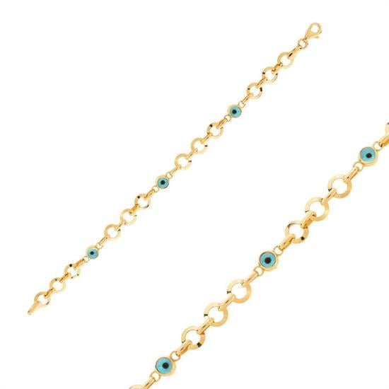 Nazar Boncuklu Çocuk 14 Ayar Altın Bileklik