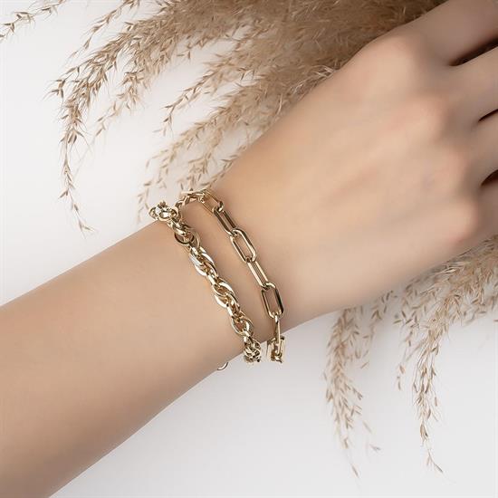 Nazar Mineli Sarmaşık Spor Model 14 Ayar Altın Bileklik