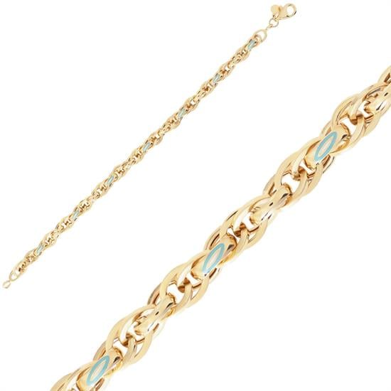 Nazar Mineli Sarmaşık Spor Model 14 Ayar Altın Bileklik