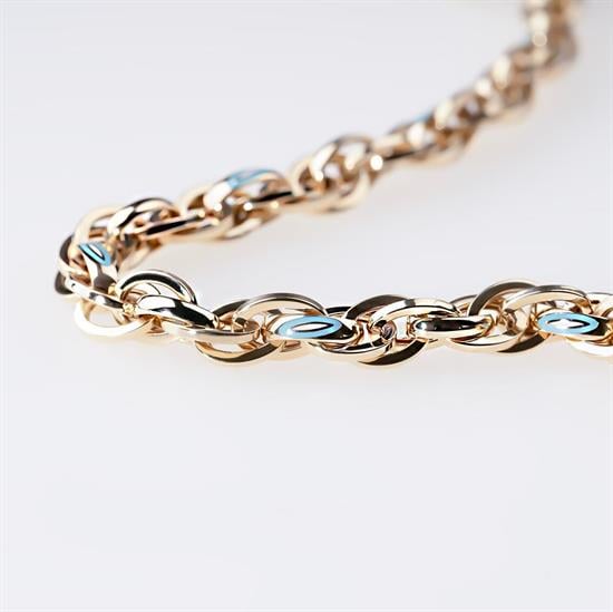 Nazar Mineli Sarmaşık Spor Model 14 Ayar Altın Bileklik