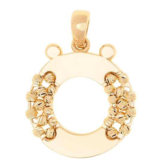 Ö Harfi Dorika Toplu 14 Ayar Altın Kolye Ucu