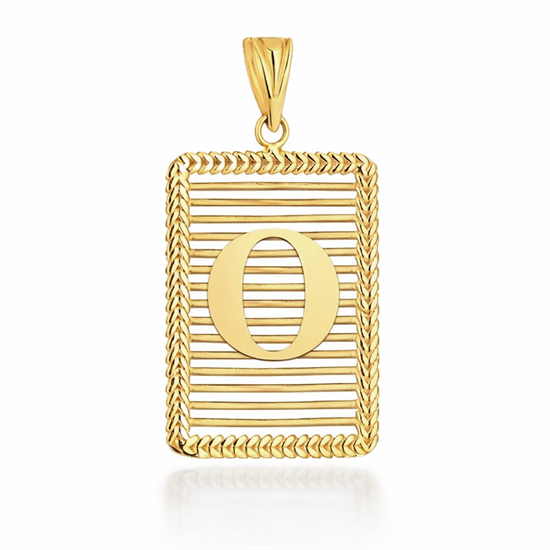 O Harfi Izgara Model 14 Ayar Kolye Ucu