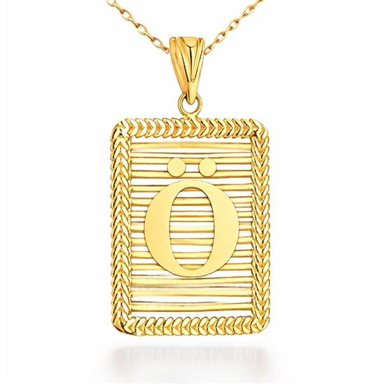 Ö Harfi Izgara Model 14 Ayar Kolye Ucu