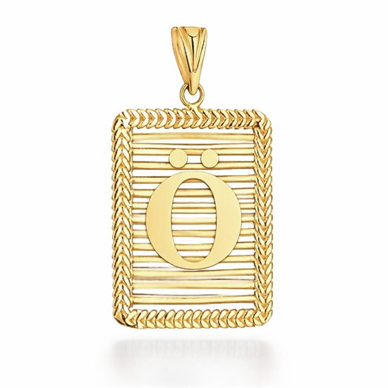 Ö Harfi Izgara Model 14 Ayar Kolye Ucu