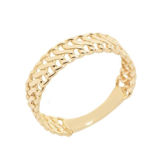 Örgü Modeli Taşsız Spor 14 Ayar Altın Yüzük