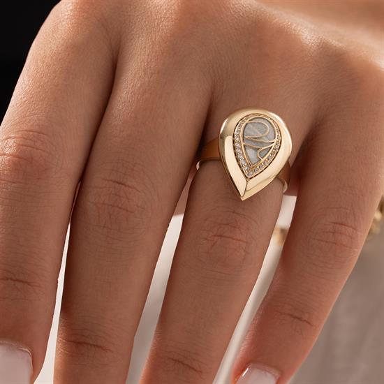 Özel Tasarım Damla Model Altın Yüzük