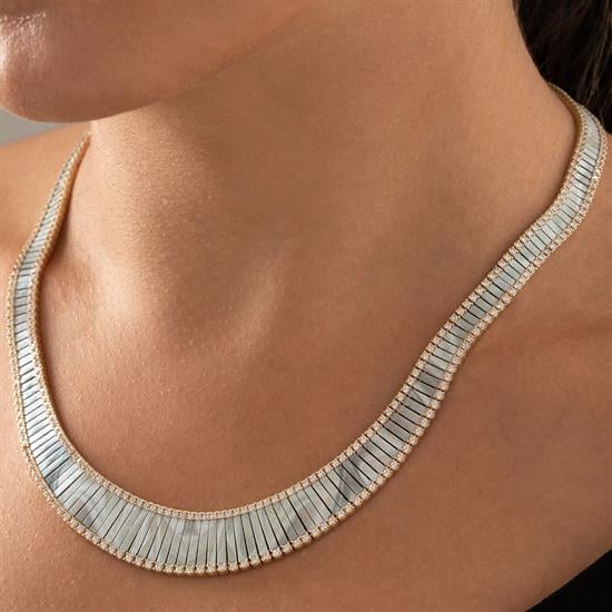 Özel Tasarım Mavi Mineli Altın Kolye