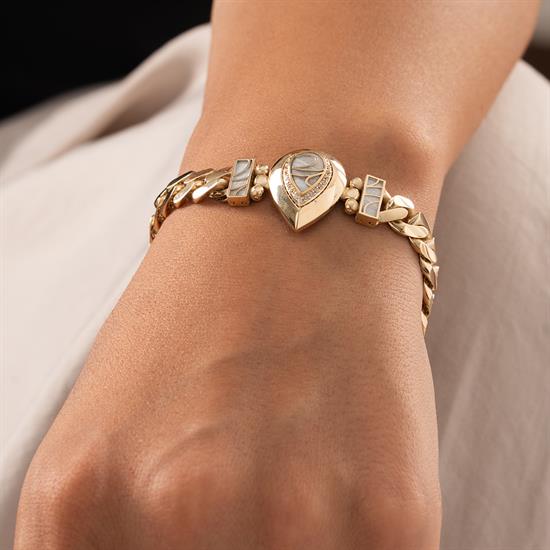 Özel Tasarım Mavi Mineli Damla Model Altın Bileklik