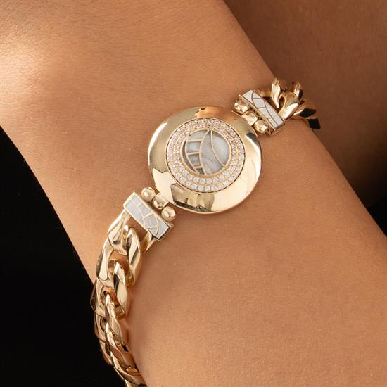 Özel Tasarım Oval Model Mavi Mineli Bileklik