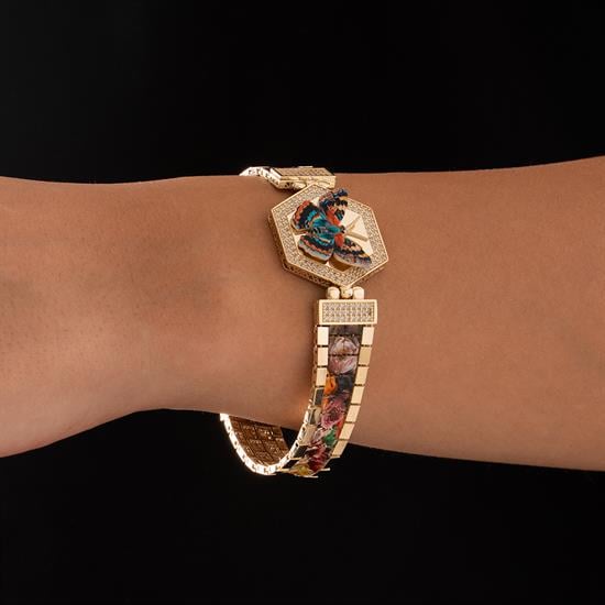 Özel Tasarım Renkli Kelebek Altın Bileklik