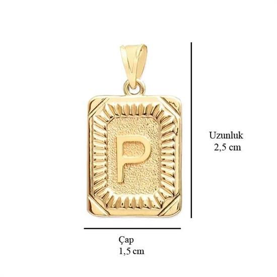 P Harfi 14 Ayar Altın Kolye Ucu