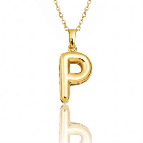 P Harfi Balon Model 14 Ayar Altın Kolye