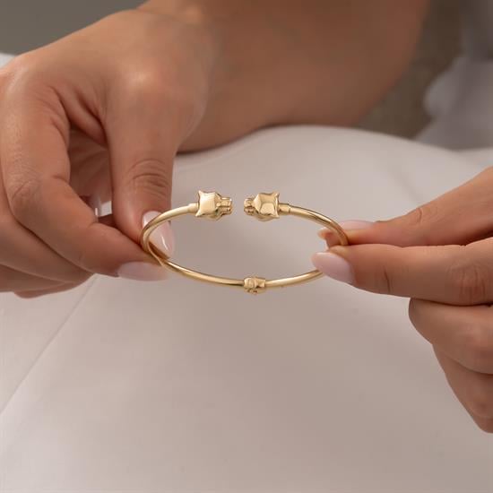 Panter Figürlü 14 Ayar Altın Kelepçe