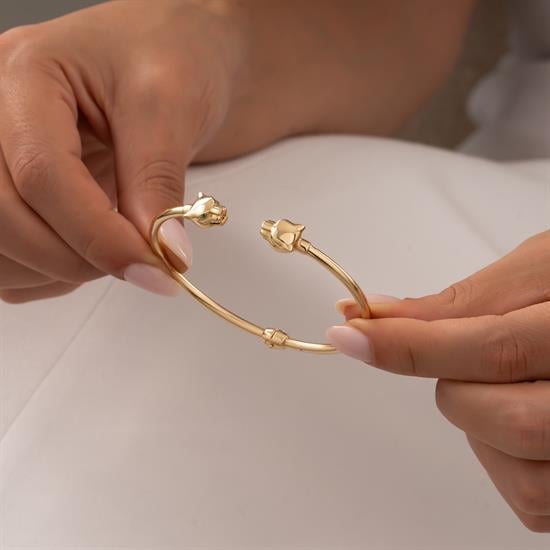 Panter Figürlü 14 Ayar Altın Kelepçe