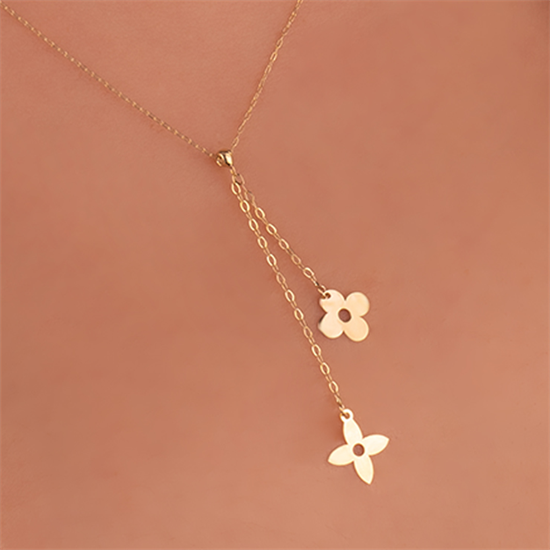 Papatya Detaylı Çiçek 14 Ayar Altın Kolye