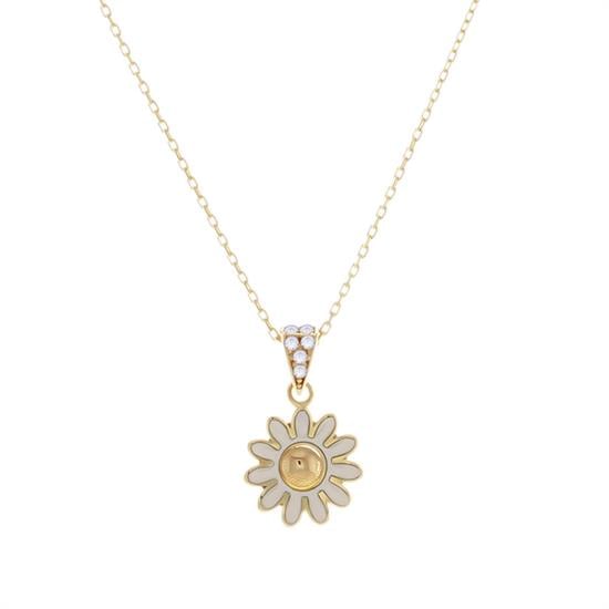 Papatya Kolye 14 Ayar Altın