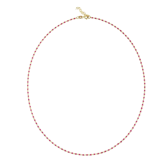 Pembe Mineli 14 Ayar Altın Zincir