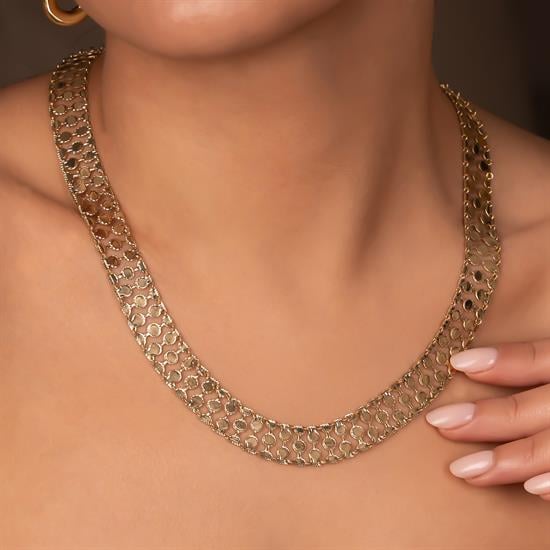 Petek Model 14 Ayar Altın Kolye