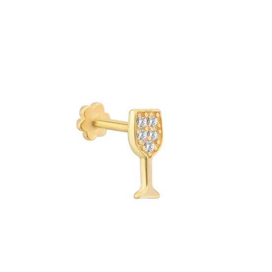 Piercing Şampanya Model 14 Ayar Altın