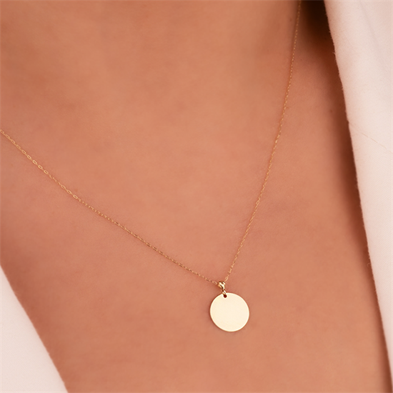 Plaka 14 Ayar Altın Kolye