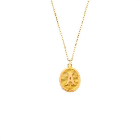 Pres A Harfi Kolye Ucu 14 Ayar Altın