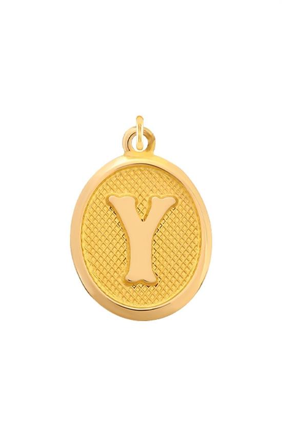 Pres Y Harfi Kolye Ucu 14 Ayar Altın