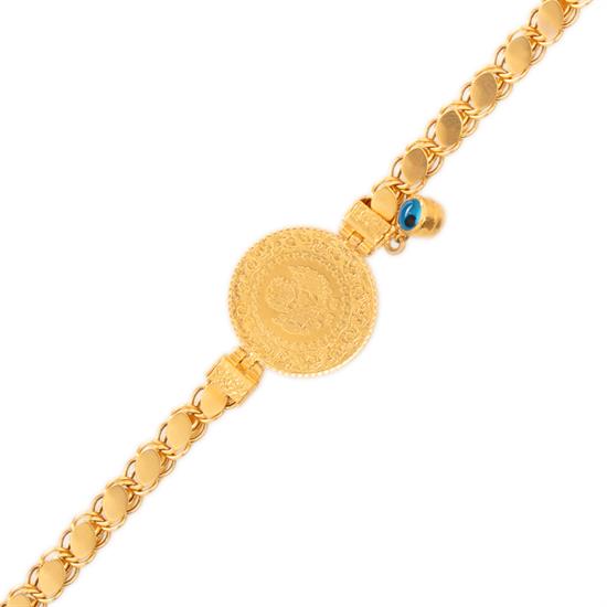 Pullu Çeyrekli Bileklik 14 Ayar Altın