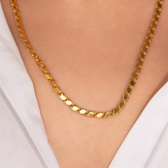 Pullu Zincir 5Mm 14 Ayar Altın