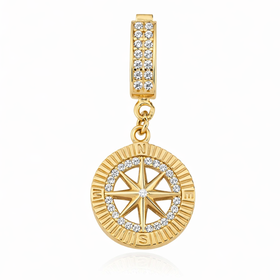 Pusula Kolye Ucu 14 Ayar Altın