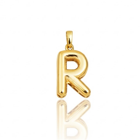 R Harfi Balon Model 14 Ayar Kolye Ucu
