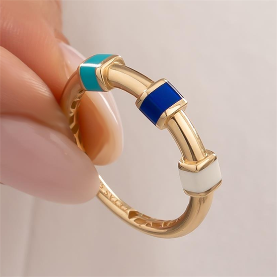 Cetaş Renkli Taşlı 14 Ayar Altın Yüzük