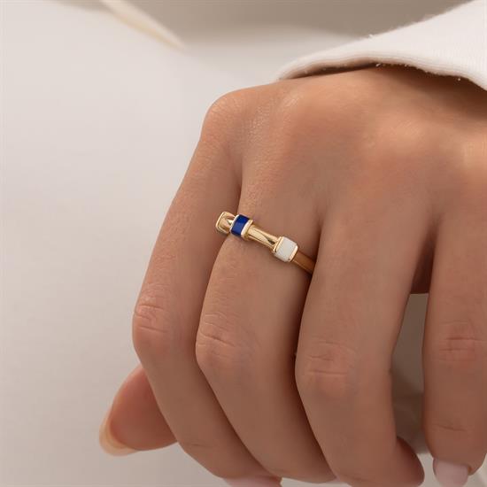 Renkli Taşlı 14 Ayar Altın Yüzük