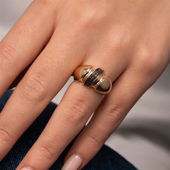 Renkli Taşlı 14 Ayar Altın Yüzük