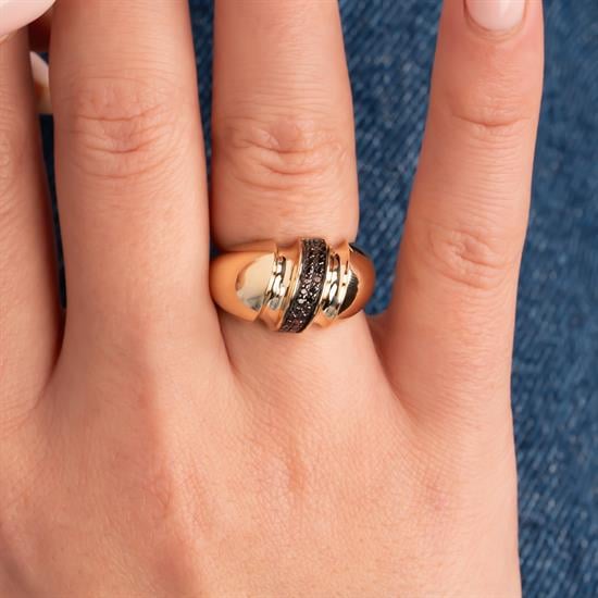 Renkli Taşlı 14 Ayar Altın Yüzük