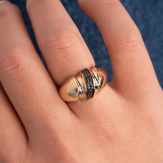 Renkli Taşlı 14 Ayar Altın Yüzük