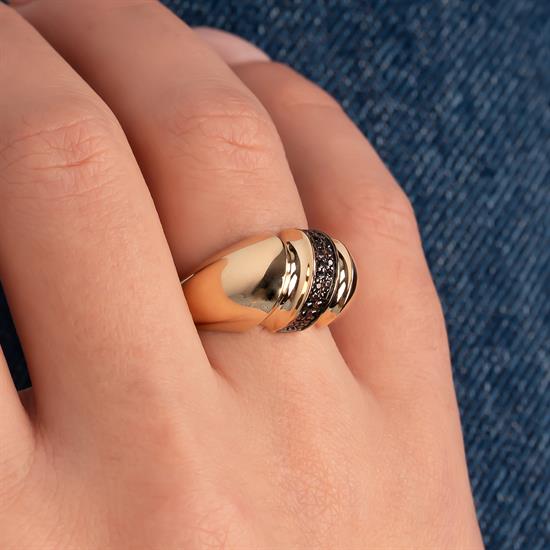 Renkli Taşlı 14 Ayar Altın Yüzük