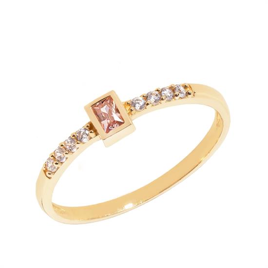 Renkli Taşlı Spor 14 Ayar Altın Yüzük