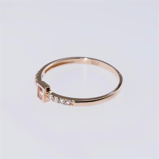 Renkli Taşlı Spor 14 Ayar Altın Yüzük