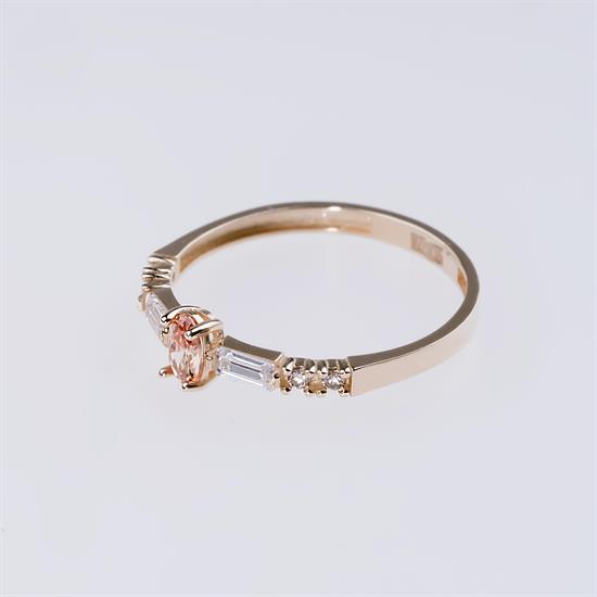 Turuncu Taşlı Spor 14 Ayar Altın Yüzük