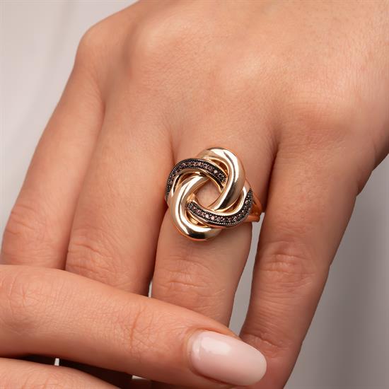 Renkli Taşlı Tasarım 14 Ayar Altın Yüzük