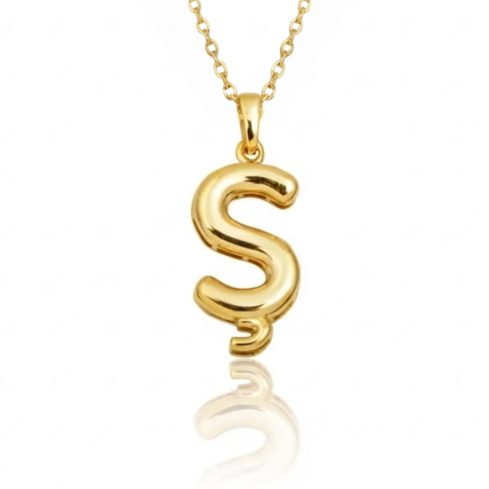 Ş Harfi Balon Model 14 Ayar Altın Kolye