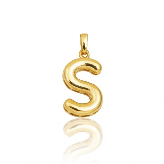 S Harfi Balon Model 14 Ayar Kolye Ucu