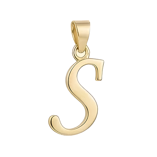 S Harfi El Yazısı 14 Ayar Kolye Ucu