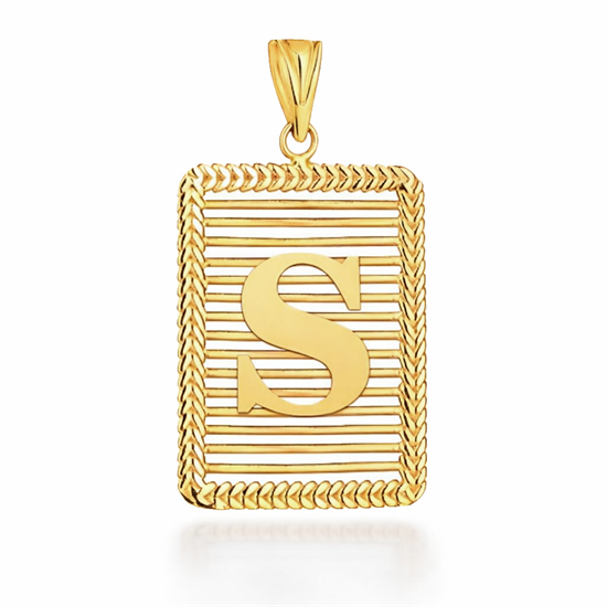 S Harfi Izgara Model 14 Ayar Kolye Ucu