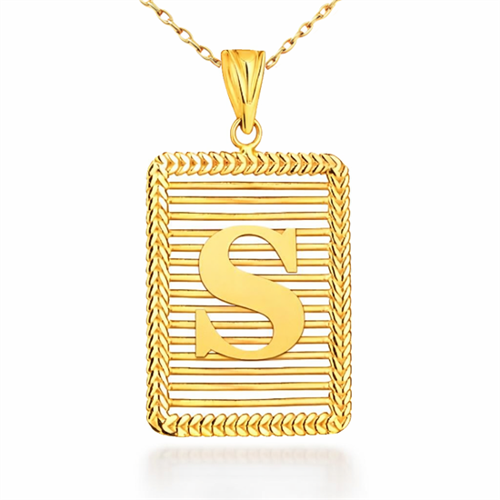 S Harfi Izgara Model 14 Ayar Kolye Ucu