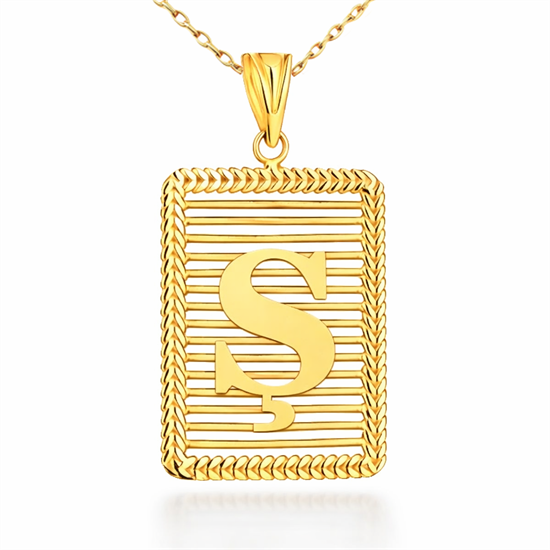 Ş Harfi Izgara Model 14 Ayar Kolye Ucu