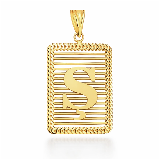 Ş Harfi Izgara Model 14 Ayar Kolye Ucu