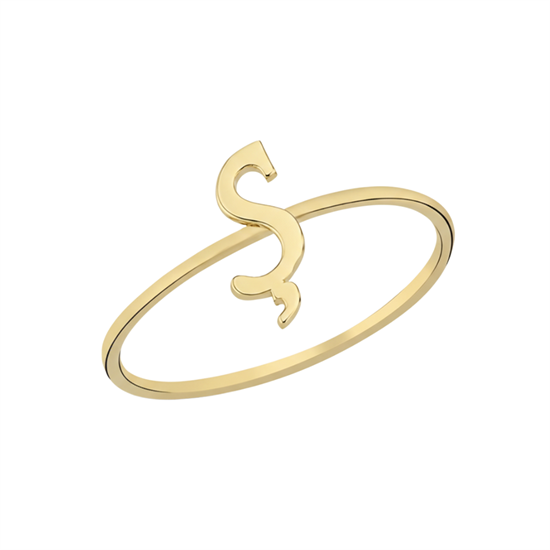 Ş Harfi Yüzük 14 Ayar Altın